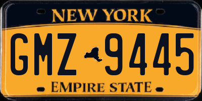 NY license plate GMZ9445