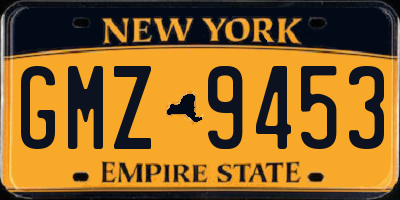 NY license plate GMZ9453