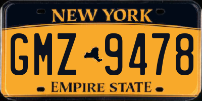 NY license plate GMZ9478