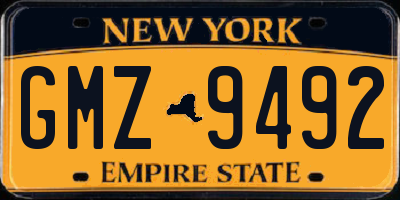 NY license plate GMZ9492