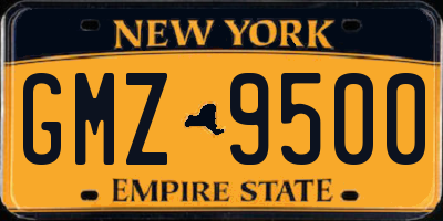 NY license plate GMZ9500