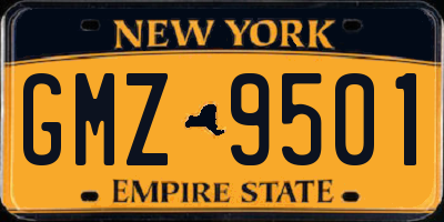 NY license plate GMZ9501