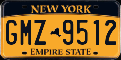 NY license plate GMZ9512