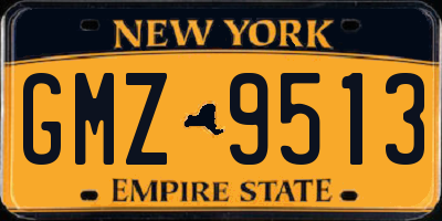 NY license plate GMZ9513