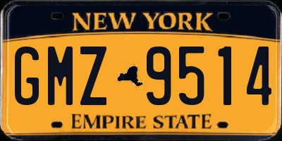 NY license plate GMZ9514