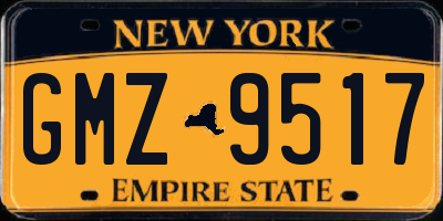 NY license plate GMZ9517