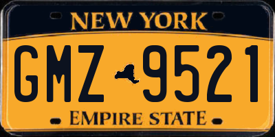 NY license plate GMZ9521