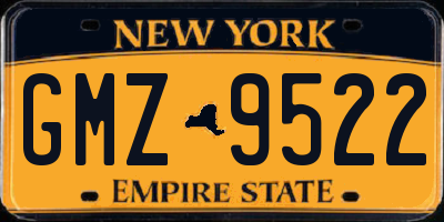 NY license plate GMZ9522