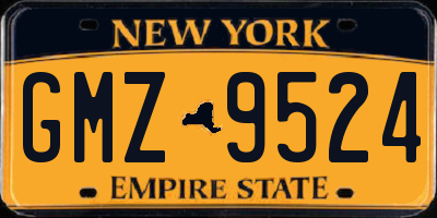 NY license plate GMZ9524