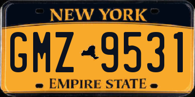 NY license plate GMZ9531