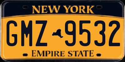 NY license plate GMZ9532