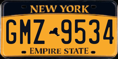 NY license plate GMZ9534