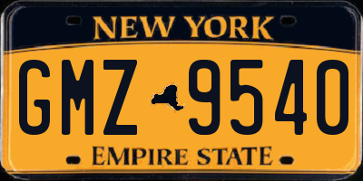 NY license plate GMZ9540