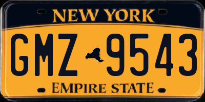 NY license plate GMZ9543