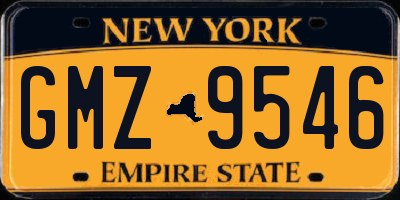 NY license plate GMZ9546