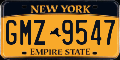 NY license plate GMZ9547