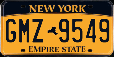 NY license plate GMZ9549