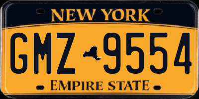 NY license plate GMZ9554