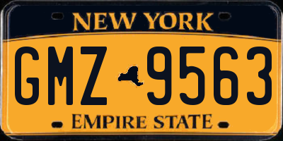 NY license plate GMZ9563