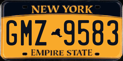 NY license plate GMZ9583