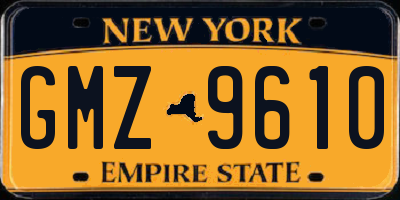 NY license plate GMZ9610