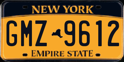 NY license plate GMZ9612