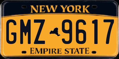 NY license plate GMZ9617