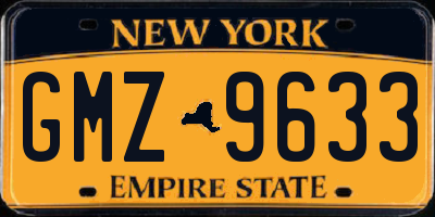NY license plate GMZ9633