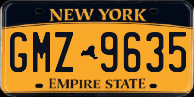 NY license plate GMZ9635
