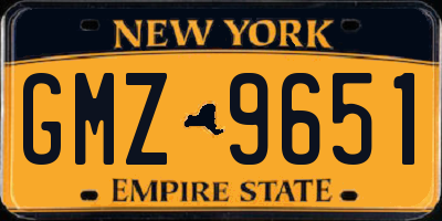 NY license plate GMZ9651