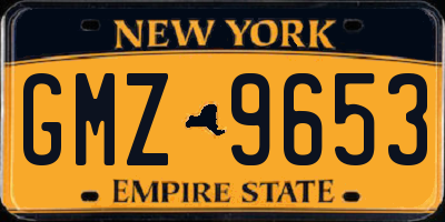 NY license plate GMZ9653