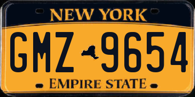 NY license plate GMZ9654