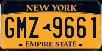 NY license plate GMZ9661