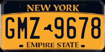 NY license plate GMZ9678