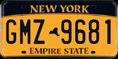 NY license plate GMZ9681
