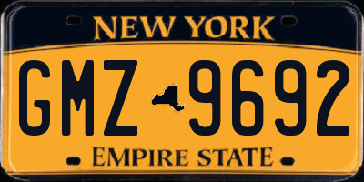 NY license plate GMZ9692