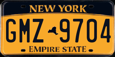 NY license plate GMZ9704