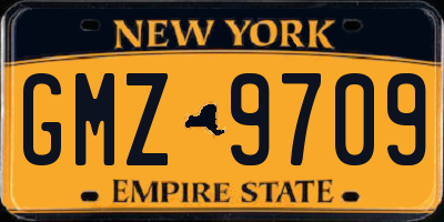 NY license plate GMZ9709