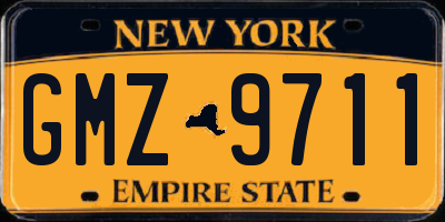 NY license plate GMZ9711