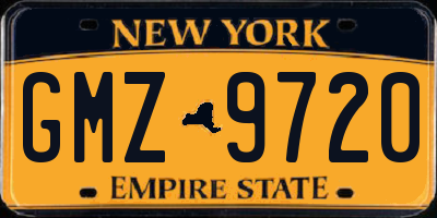 NY license plate GMZ9720