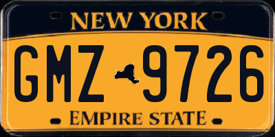 NY license plate GMZ9726