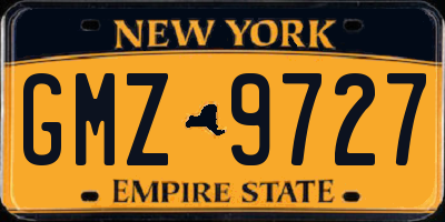 NY license plate GMZ9727