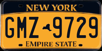 NY license plate GMZ9729