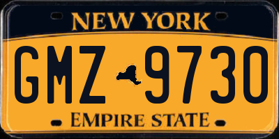 NY license plate GMZ9730