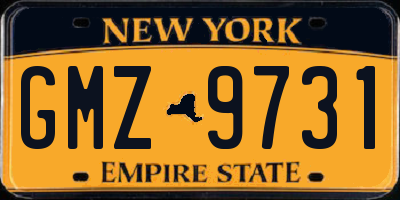 NY license plate GMZ9731