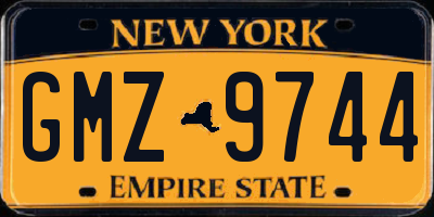 NY license plate GMZ9744