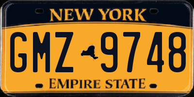 NY license plate GMZ9748
