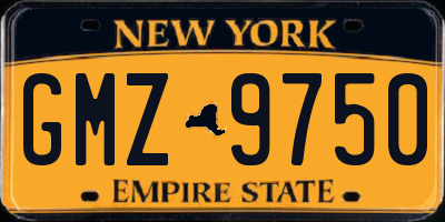 NY license plate GMZ9750