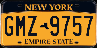 NY license plate GMZ9757