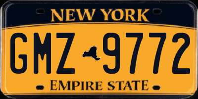NY license plate GMZ9772